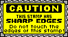 CAUTION this stamp has SHARP EDGES do not touch the edges of this stamp!